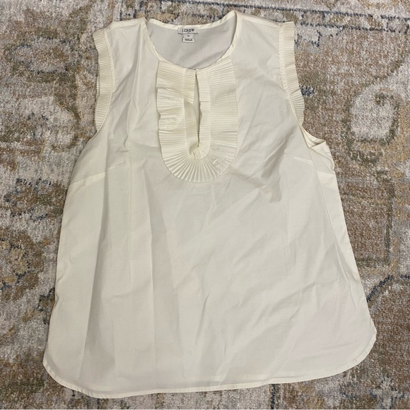 J. Crew Cream Ruffle Tank - Picture 2 of 3